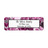 マゼンタブルガンディーピンクとパープルフルードのアート ラベル (正面)