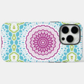マゼンタブルーとグリーンマンダラ柄 Case-Mate iPhoneケース (裏面 (横))