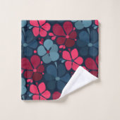 マゼンタブルーのボホの花 バスタオルセット (ウォッシュタオル)