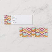 マゼンタブルーオレンジ金ゴールドチェックVパターン スキニー名刺 (正面/裏面)