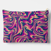 マゼンタブルーベージュ抽象芸術流体波渦 アクセサリーポーチ (裏面)