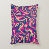 マゼンタブルーベージュ抽象芸術流体波渦 アクセントクッション (正面(垂直))