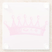 マゼンタプリンセスクラウンの背景(ピンク) ガラスコースター (裏面)