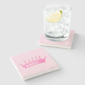 マゼンタプリンセスクラウンの背景(ピンク) ストーンコースター (横)