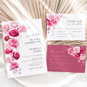 マゼンタホットピンク結婚の詳細エンクロージャカード エンクロージャーカード