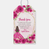 マゼンタホットピンク金ゴールドフローラプリンセスティアラ ギフトタグ (裏面)