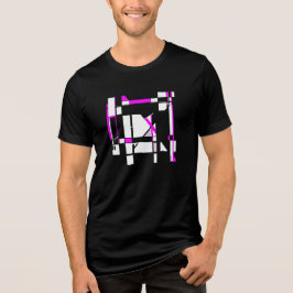 マゼンタホワイトアートゲームボードジオメトリックインスパイアMCM- トライブレンドTシャツ