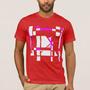 マゼンタホワイトゲームボード抽象芸術幾何学的デザイン Tシャツ