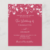 マゼンタホワイトスターズの予算結婚式招待状 (正面)