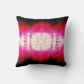 マゼンタホワイトレッドブラックシンメトリカルアート抽象芸術 クッション (裏面)