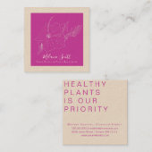 マゼンタボタニカルヒビスカス熱帯植物園 スクエア名刺 (正面/裏面)