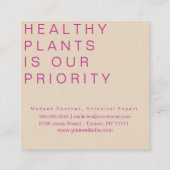 マゼンタボタニカルヒビスカス熱帯植物園 スクエア名刺 (裏面)