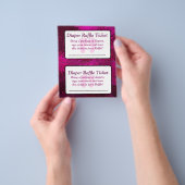 マゼンタボーズベビーシャワーラッフルチケット チラシ (手)