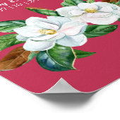 マゼンタマグノリア結婚ブーケ徴候 ポスター (角)