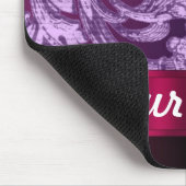 マゼンタマスクのフローラルパターン マウスパッド (コーナー)