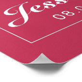 マゼンタミニマリスト結婚のサインプリント ポスター (角)