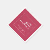 マゼンタミニマルモダンリスト結婚ズ・ナプキン スタンダードカクテルナプキン (角)
