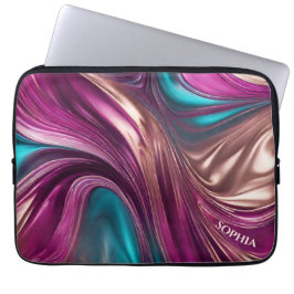 マゼンタモダンのターコイズ及び金ゴールドへの贈与 ラップトップスリーブ