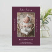 マゼンタモダンの写真の誕生の発表 案内状 (スタンド正面)