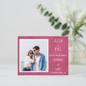 マゼンタモダン写真Save the Date (スタンド正面)