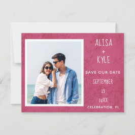 マゼンタモダン写真Save the Date