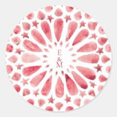 マゼンタモロッコタイル結婚のロゴ ラウンドシール (正面)