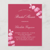 マゼンタユーカリブライダルシャワー予算招待状 チラシ (正面)