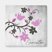 マゼンタラバードマパーソナライズされたグネット マグネット (正面)