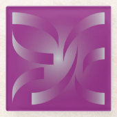 マゼンタリボン ガラスコースター (正面)