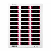 マゼンタレッドおよび金ゴールド酸差出人住所ラベル ラベル (フルシート)