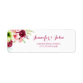 マゼンタレッドアマリリスフローラ差出人住所 ラベル (正面)