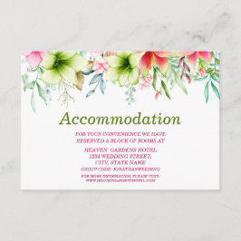 マゼンタレッドアマリリス結婚ズアコモデーション エンクロージャーカード