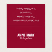 マゼンタレッドメイクアップアーティスト美しいヘアサロンスパ 名刺 (外部フラット)