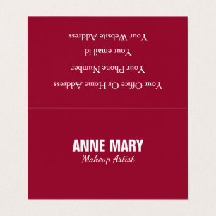 マゼンタレッドメイクアップアーティスト美しいヘアサロンスパ 名刺