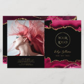 マゼンタレッドagate 2折りたたみパンフレット (正面/裏面)