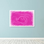 マゼンタレースバラ キャンバスプリント (インサイチュ (ウッドフロア))