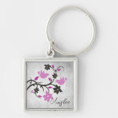 マゼンタロベバードパーソナライズされたキーチェーン キーホルダー (正面)