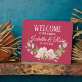 マゼンタローズとピンクロ結婚ーズのテーブルトップ フォトプラーク (側面)