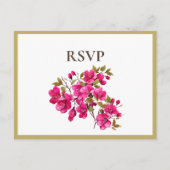 マゼンタワイルドバラRSVP インビテーションポストカード (正面)