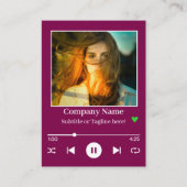 マゼンタワインアルバムカバーフォトQRコード 名刺 (正面)