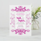マゼンタヴィンテージはミセスと渦巻結婚く 招待状 (スタンド正面)