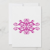 マゼンタヴィンテージはミセスと渦巻結婚く 招待状 (裏面)