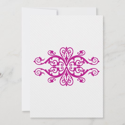 マゼンタヴィンテージはミセスと渦巻結婚く 招待状 (裏面)