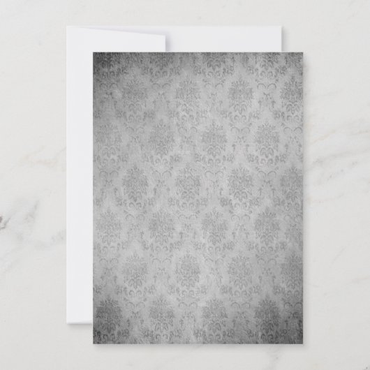 マゼンタヴィンテージバタフライダマスクリハーサルディナー 招待状 (裏面)