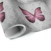 マゼンタヴィンテージバタフライダマスク ラッピングペーパー (ロールコーナー)
