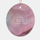 マゼンタ層 |メイブピンクと消色した紫色のアゲート セラミックオーナメント (左)