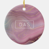 マゼンタ層 |メイブピンクと消色した紫色のアゲート セラミックオーナメント (裏面)