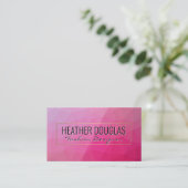 マゼンタ幾何学模様 名刺 (スタンド正面)