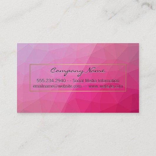 マゼンタ幾何学模様 名刺 (裏面)