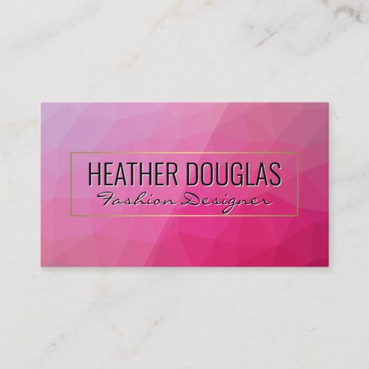 マゼンタ幾何学模様 名刺 (正面)